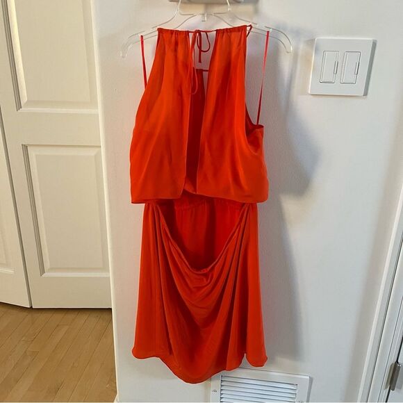 Rebecca Taylor Silk Keyhole Cami Dress in Orange 4 - Picture 12 of 13